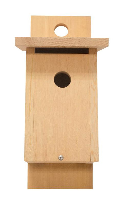 Front view of Bluebird birdhouse made from Douglas Fir