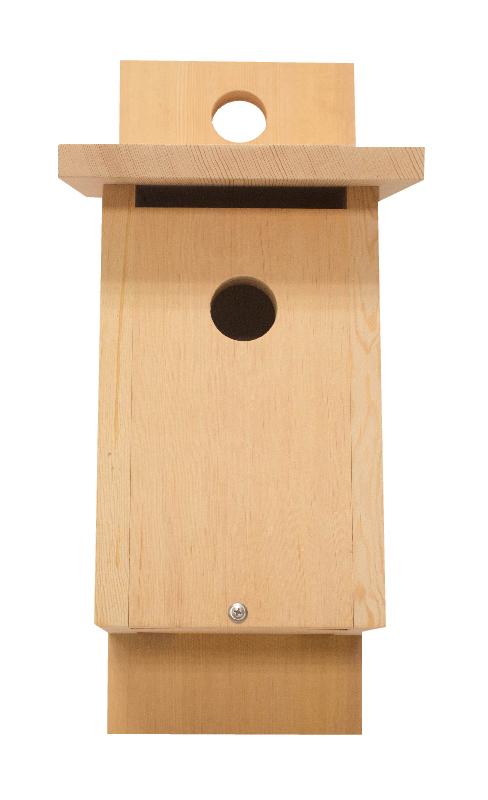 Front view of Bluebird birdhouse made from Douglas Fir