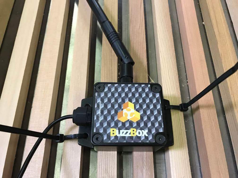 Buzzbox installed into a slatted rack