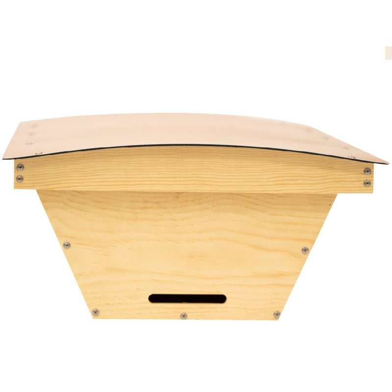 Standard top bar hive made from sugar pine with composite roof