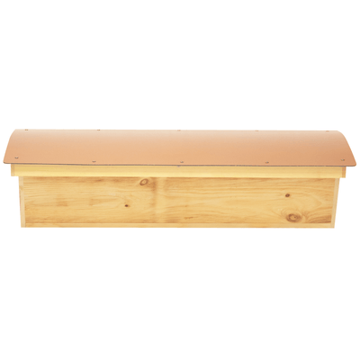 Standard top bar hive made from sugar pine with composite roof